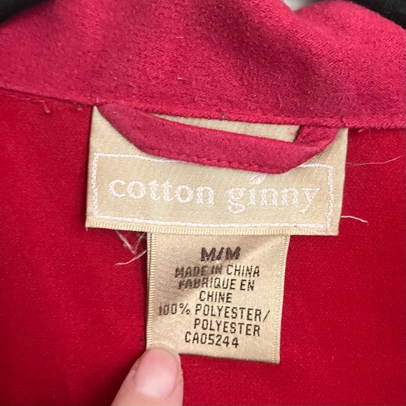 Faux Suede Soft Raspberry Button Down - Picture 4 of 4